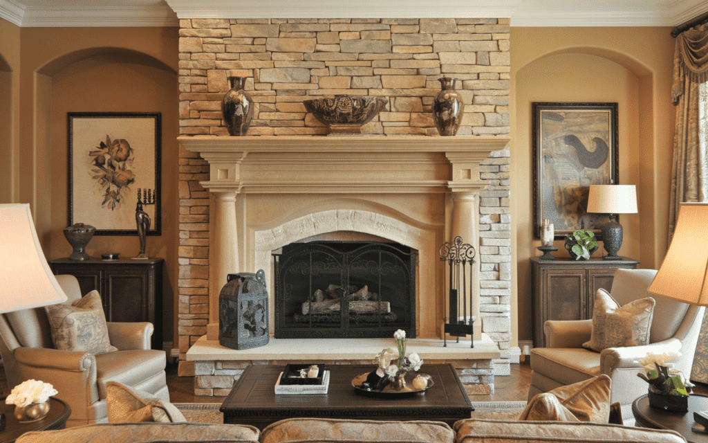 Stunning Stone Fireplace Designs to Transform Your Home in 2025 5 Cultured Stone Veneer Fireplaces 1