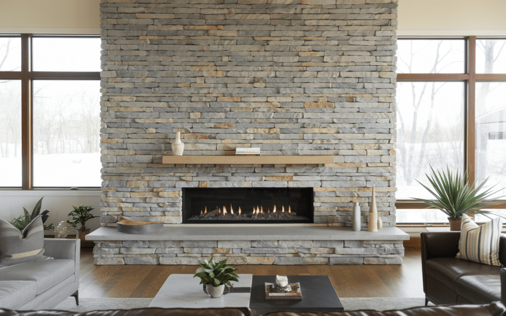 Stunning Stone Fireplace Designs to Transform Your Home in 2025 4 Stacked Stone Fireplaces